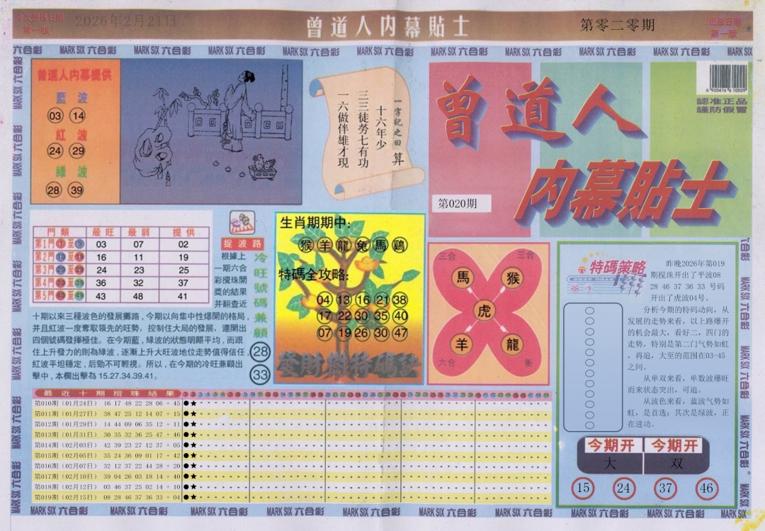 020期曾道人内幕贴士A[图]