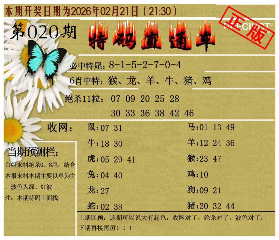020期特码直通车[图]