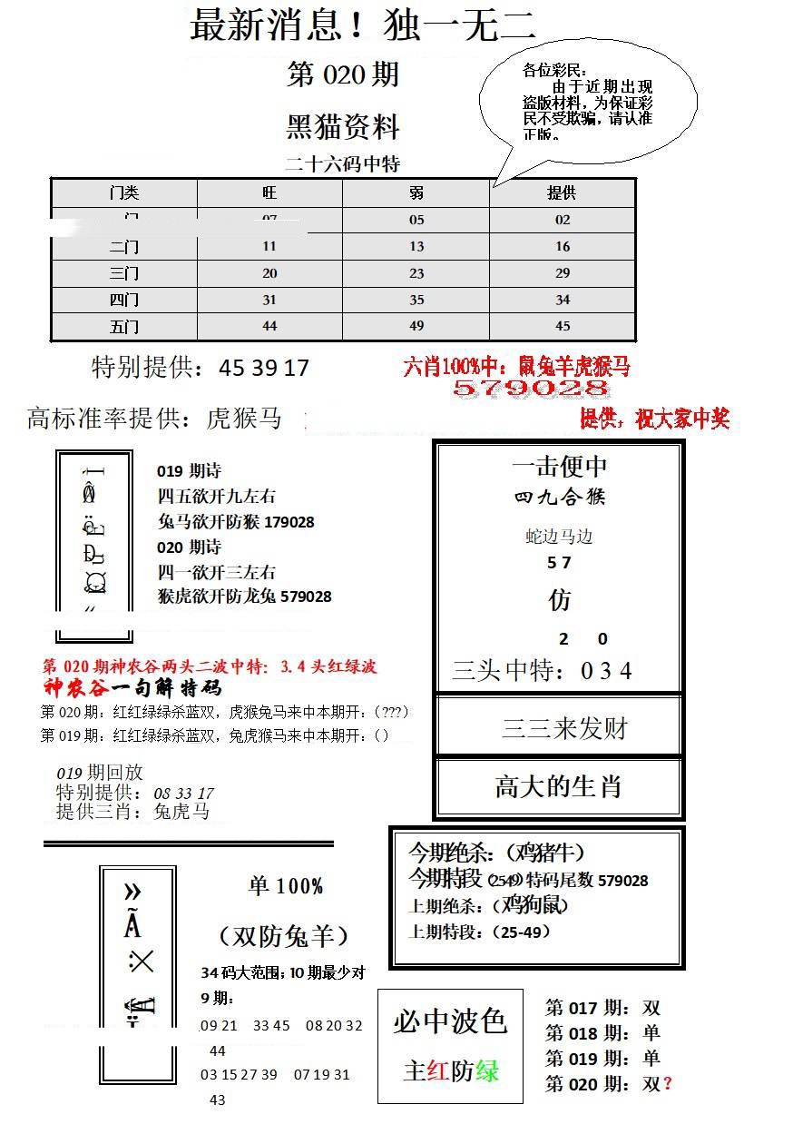 020期独一无二[图]