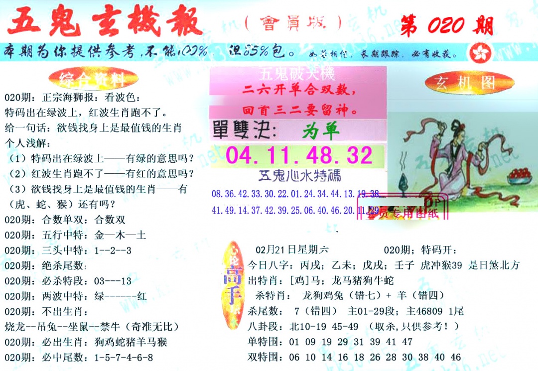 020期新五鬼玄机[图]