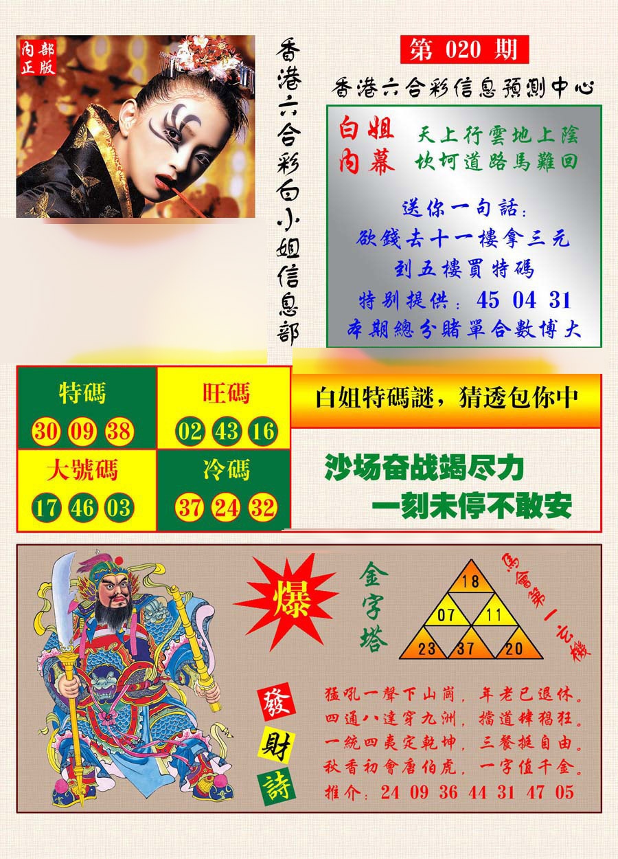 020期港彩内幕报[图]